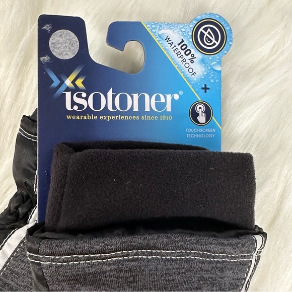 Isotoner Ski Gloves Waterproof Touchscreen Technology Palm Grips Black S/M NWT - Picture 5 of 9